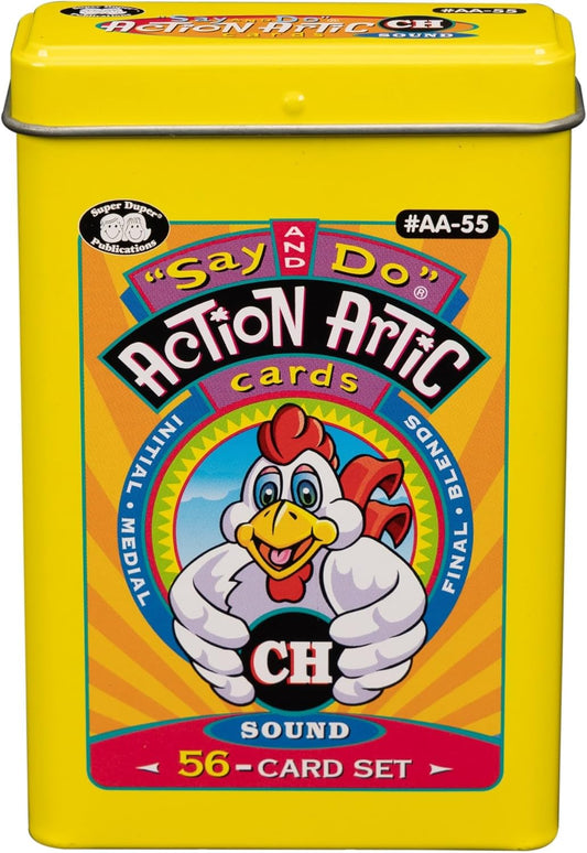 Super Duper Publications | Say and Do® Action Articulation CH Sounds Fun Deck | Vocabulary and Language Development Flash Cards | Educational Learning Materials for Children