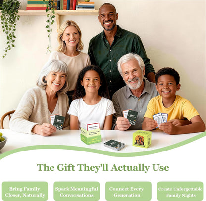 Family Edition Conversation Cards Game for Kids Teens and Adults Meaningful Question Connected Cards for Dinner Table Game Night Road Trips Fun Way to Bring The Family Together