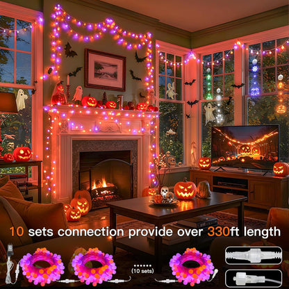 suddus String Lights for Bedroom, 66ft 200 Led Connectable Globe String Lights Indoor, Hanging Fairy Lights Plug in with Remote for Kids Room Dorm Classroom Outdoor Christmas Tree Decor, Warm White
