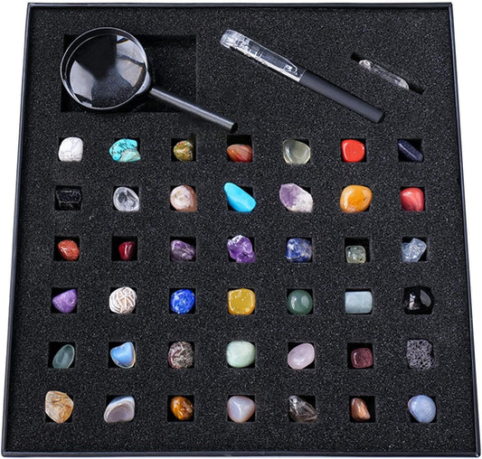 Rock Collection for Kids | Educational Set on Minerals - Real Gemstones, Gemstones & Crystals & Minerals & Minerals Kit for Earth Science Activities