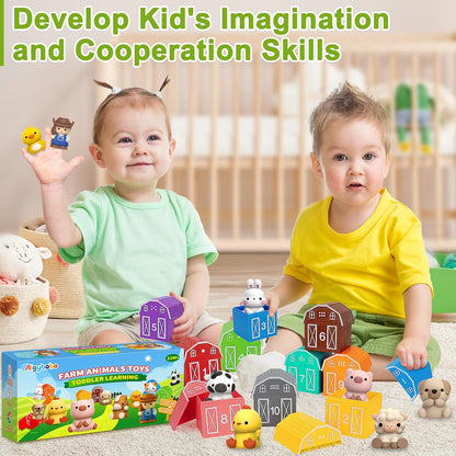 Learning Toys for 1 2 3 Year Old Boys Girls, 20 Pcs Cat Toys for Toddlers 1-3, Kitten Finger Puppet Games, Counting Matching Sorting Motor Educational Playset, Gifts for Baby Toddlers Age 12-18 Months
