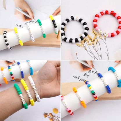 Auvoua 1000Pcs Pony Beads Bracelet 9mm Yellow Plastic Barrel Pony Beads for Necklace,Hair Beads for Braids,Key Chain,Jewelry Making (Yellow)