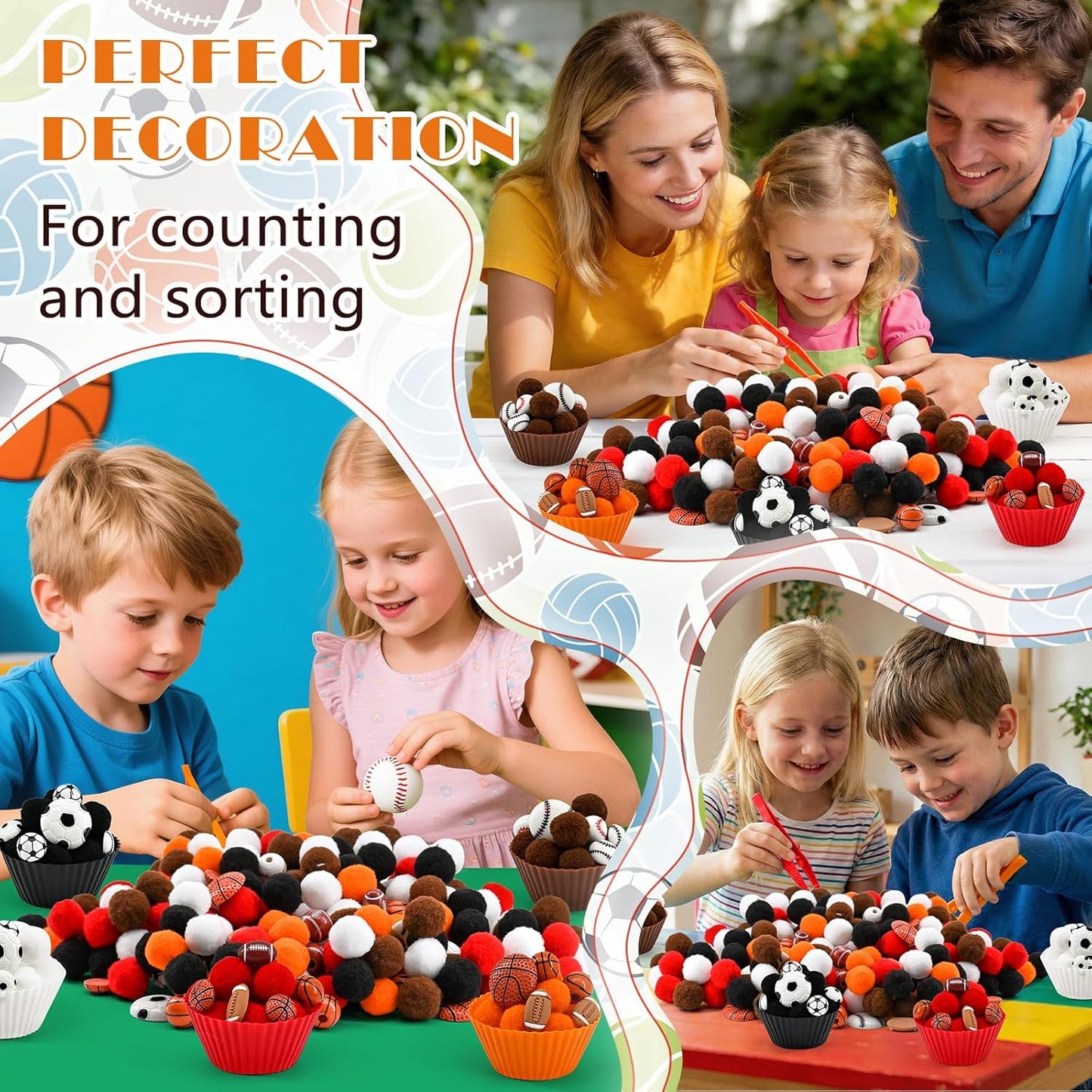 270 Pcs Numbers and Letters Sensory Bin Items Back to School Counting Sorting Sensory Bin Filler Fine Motor Numbers and Letters Geometric Figure Counts for Easter Spring Summer Sorting