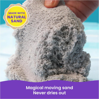 Kinetic Sand, Splash Starter Case with 6oz Color-Change Play Sand, 3 Tools & Molds, Reusable Storage, Sensory Toys, Holiday Gifts & Stocking Stuffers for Kids Ages 3 and up