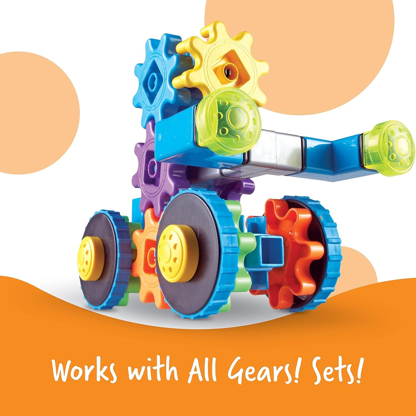 Learning Resources Gears, Rover Gears Building Set, STEM Activities, Fine Motor Skills, Toddler Explorer Kit, Science and Construction, Boys and Girls Gifts, 43 Pieces, Ages 4 and Up