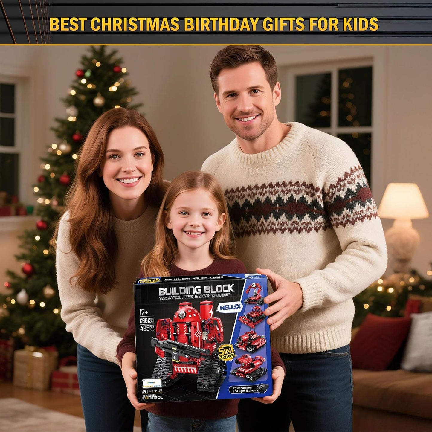STEM Robot Building Kit with Remote Control for Boys Age 6-13, Coding Robotic Technic Toys Birthday Gifts for Kids, 5 in 1 Science Kit Robotic Models with 539 Pieces