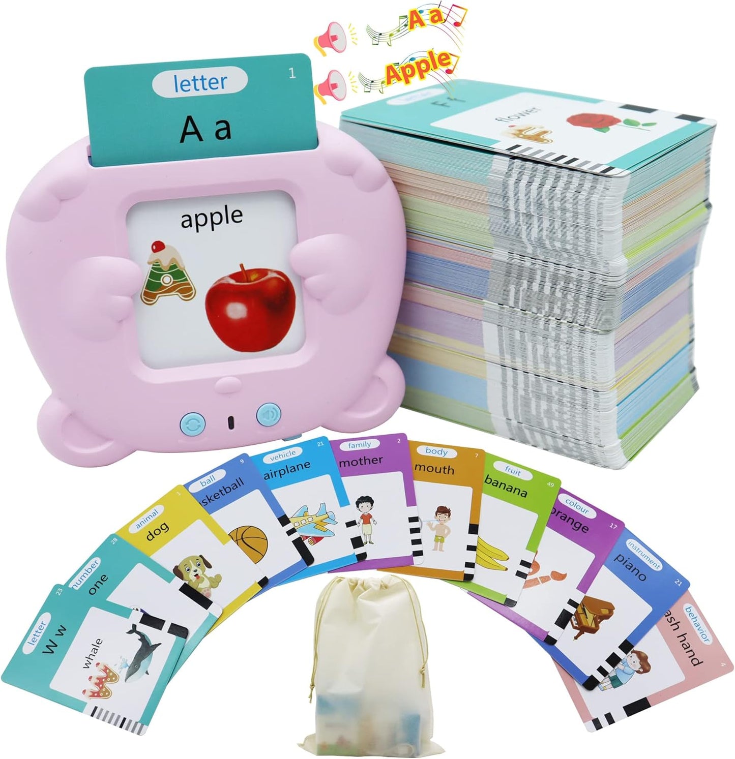 Spanish & English 510 Words Alphabet Bilingual Talking Flash Cards for 3-8 Years Toddlers, Pocket Speech Buddy Therapy Autism Toys, Educational Learning Interactive Toy for Boys Girls Kids Gifts Blue