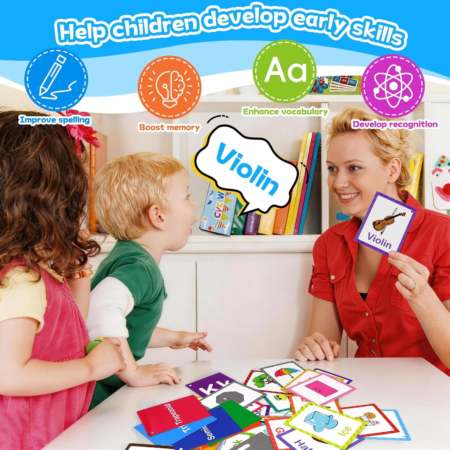 Toddler Learning Flash Cards, 60 PCS Double Sides Flashcards for Alphabets, Numbers, Colors, Shapes, Sight Words, Baby Cognitive Flashcards for Kids, Preschool Kindergarten Learning Activities