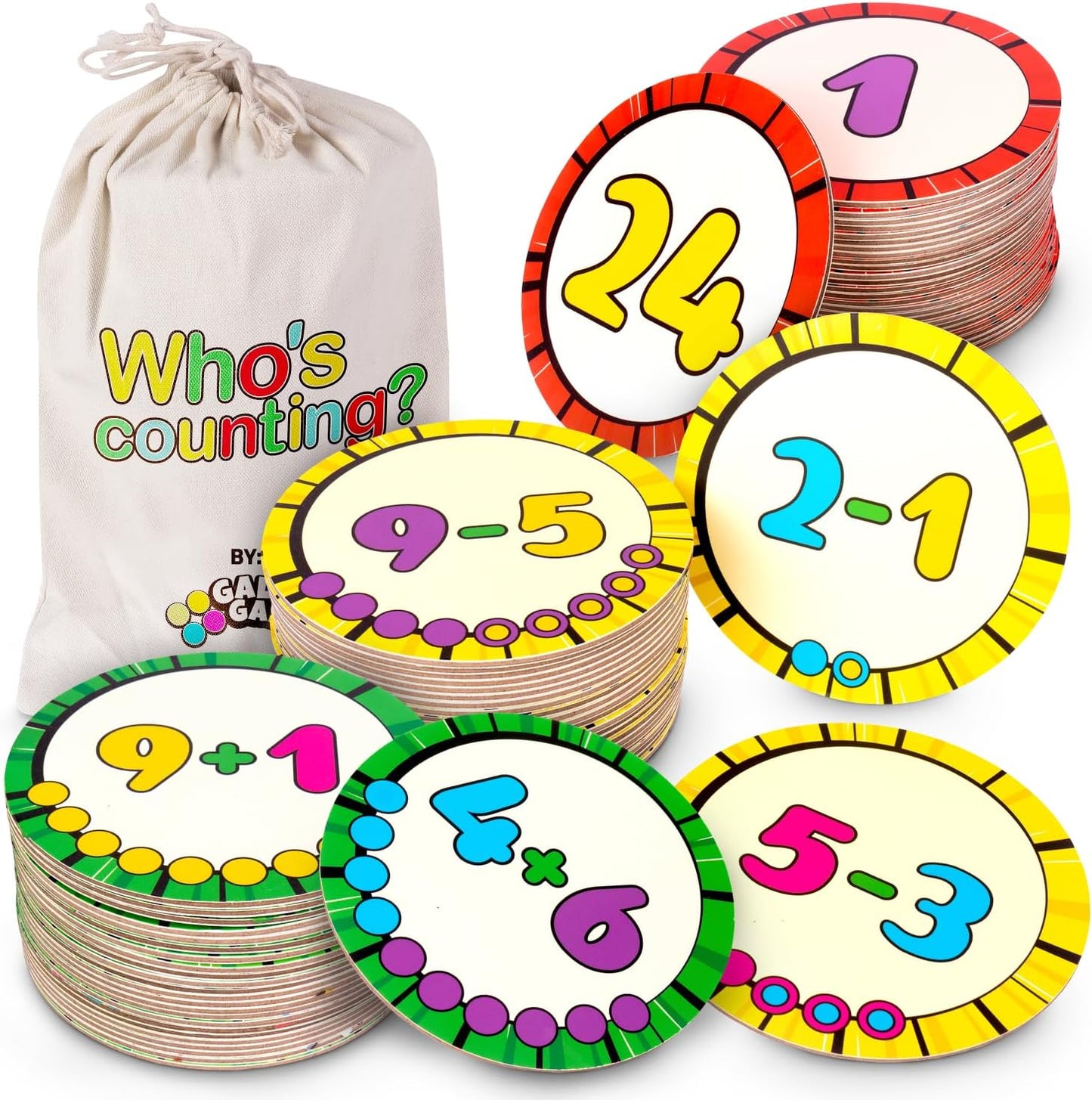 Math Flash Cards for Kids – Interactive Math Practice Kit with Addition & Subtraction, Preschool Learning Activities and Kindergarten Flash Cards for Classroom or Homeschool