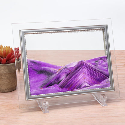 Coitak Moving Sand Art Picture, Sandscape, Moving Desktop Art for Home Decor and Office, Medium Size 9x7(Blue)