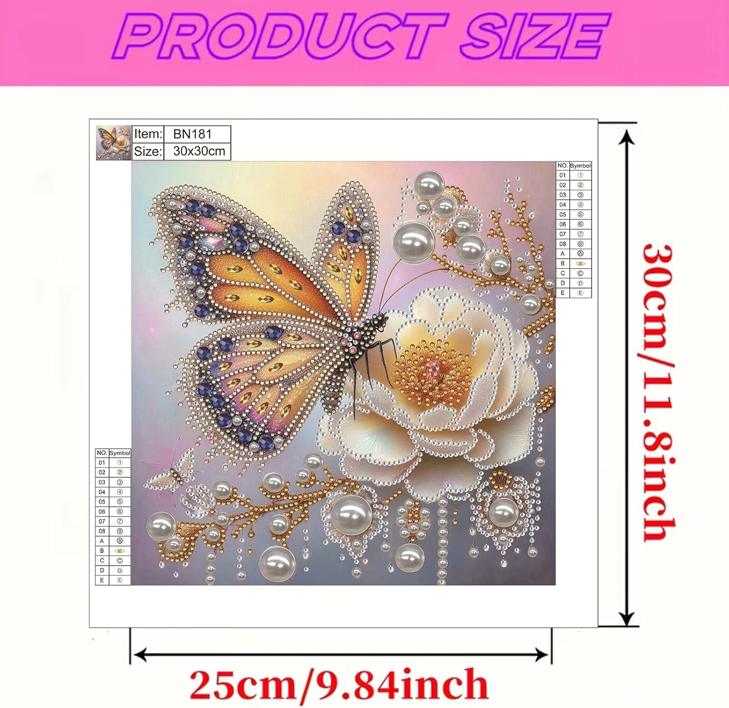 LAKEQUILL Royal Blue Butterfly Special Shaped 5D DIY Partial Drill Home Diamond Art Kit (Butterfly-4)
