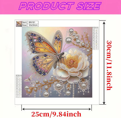 LAKEQUILL Royal Blue Butterfly Special Shaped 5D DIY Partial Drill Home Diamond Art Kit (Butterfly-4)