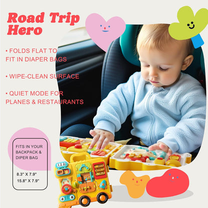 Montessori Busy Board Sensory Toys for Toddlers 1-3, Activity Music & LED Light Up Montessori Toys for 2+ Year Old, Travel Toys for 2 Year Old Boys & Girls, 2025