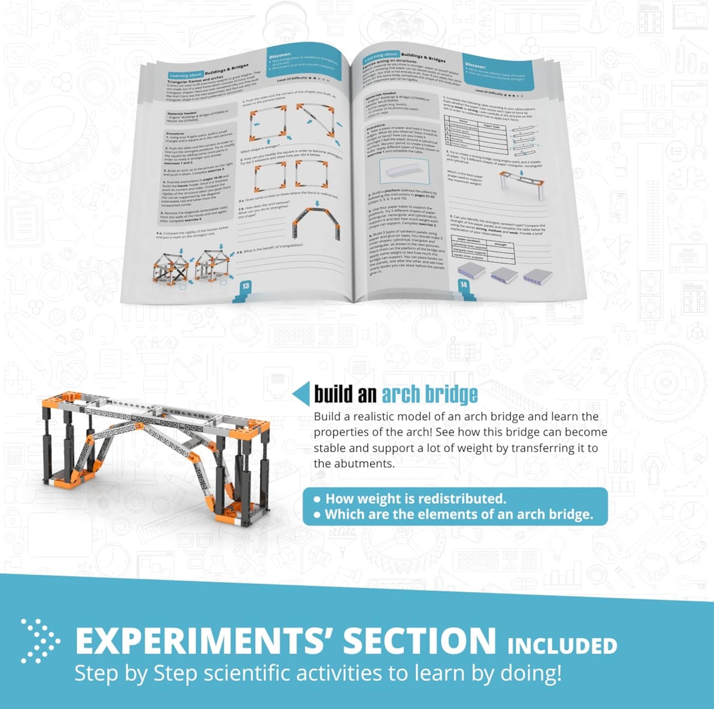 Engino- STEM Toys, Structures, Buildings & Bridges, Building Toys for Kids 9+, STEM Projects, Creative Engineering Kit, Gifts for Boys & Girls (9 Model Options)