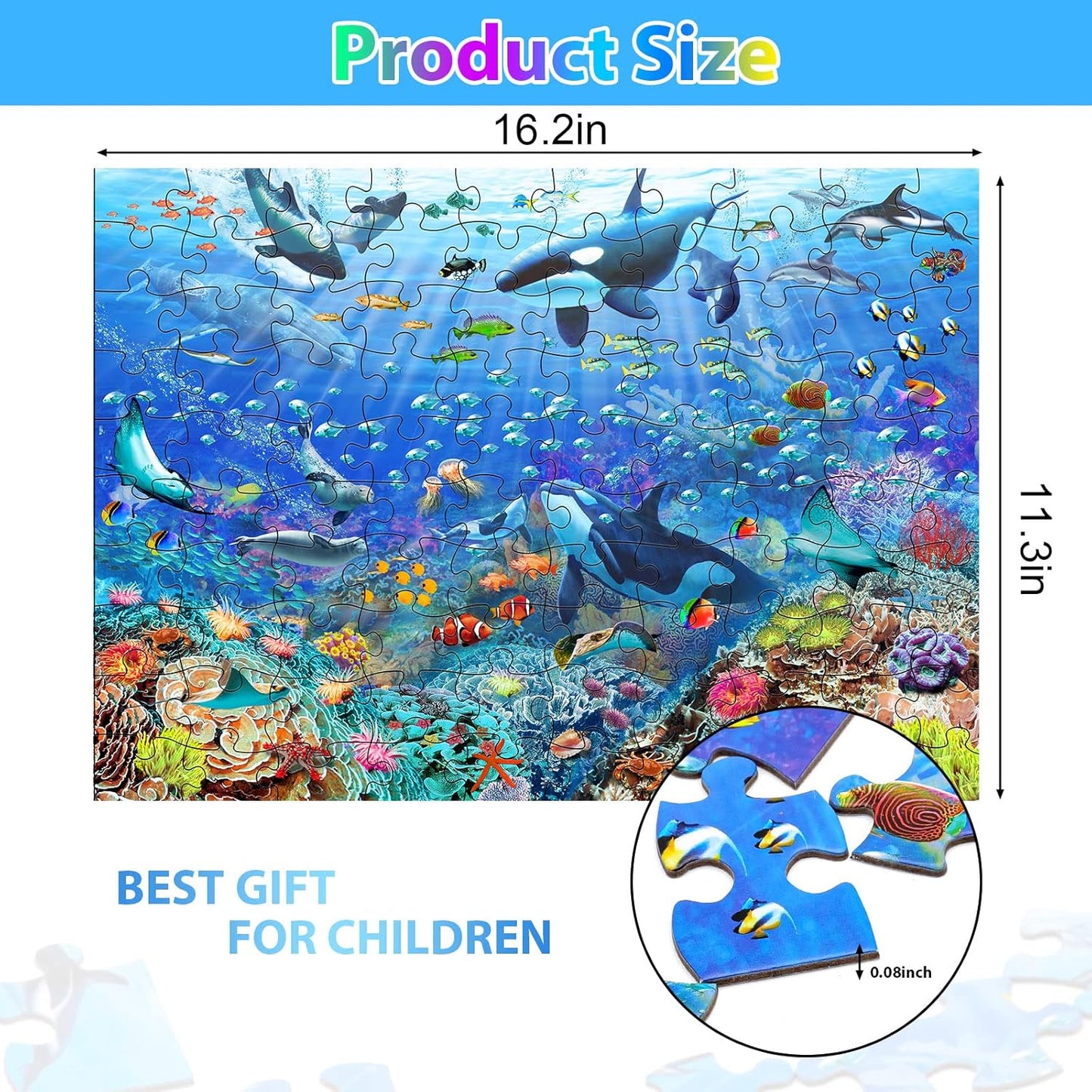 Jigsaw Puzzles for Kids Ages 3-5, 4-8, 6-8 Boys Girls - 60 Piece Construction Site - Large Piece Children Floor Jigsaw Puzzles - Science Educational Toys for 3 4 5 6 7 8 Years Old