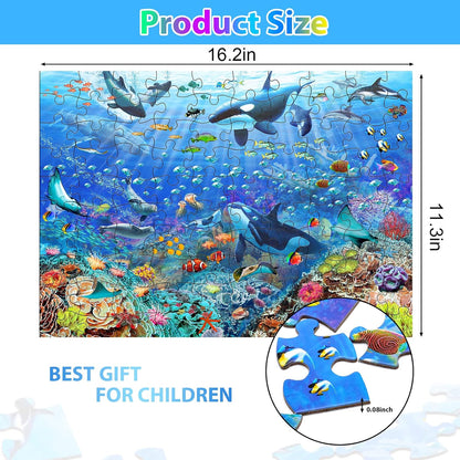 Jigsaw Puzzles for Kids Ages 3-5, 4-8, 6-8 Boys Girls - 60 Piece Construction Site - Large Piece Children Floor Jigsaw Puzzles - Science Educational Toys for 3 4 5 6 7 8 Years Old