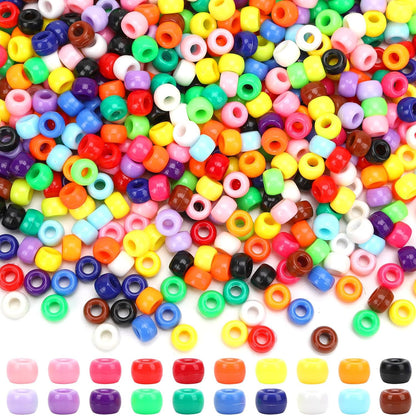 UPINS 1200Pcs Christmas Pony Beads Friendship Plastic Small Hair Beads Red Green White Pony Beads for Necklace Supplies (Christmas)