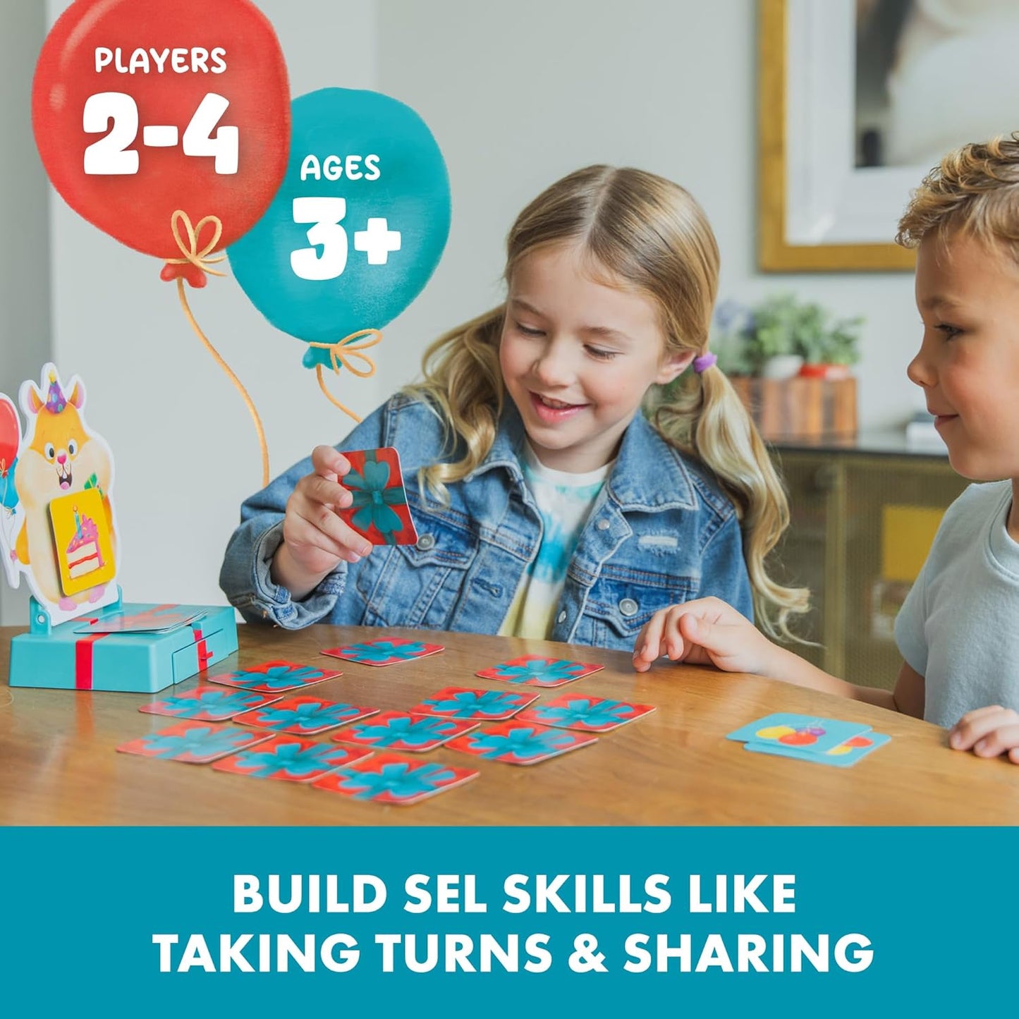 Educational Insights Hammy's Hamster Party - Animal Memory Matching Game for Kids, Skill-Building Toddler Games Ages 3-5, Memory Game with Matching Cards, Learning Preschool Games for Toddlers