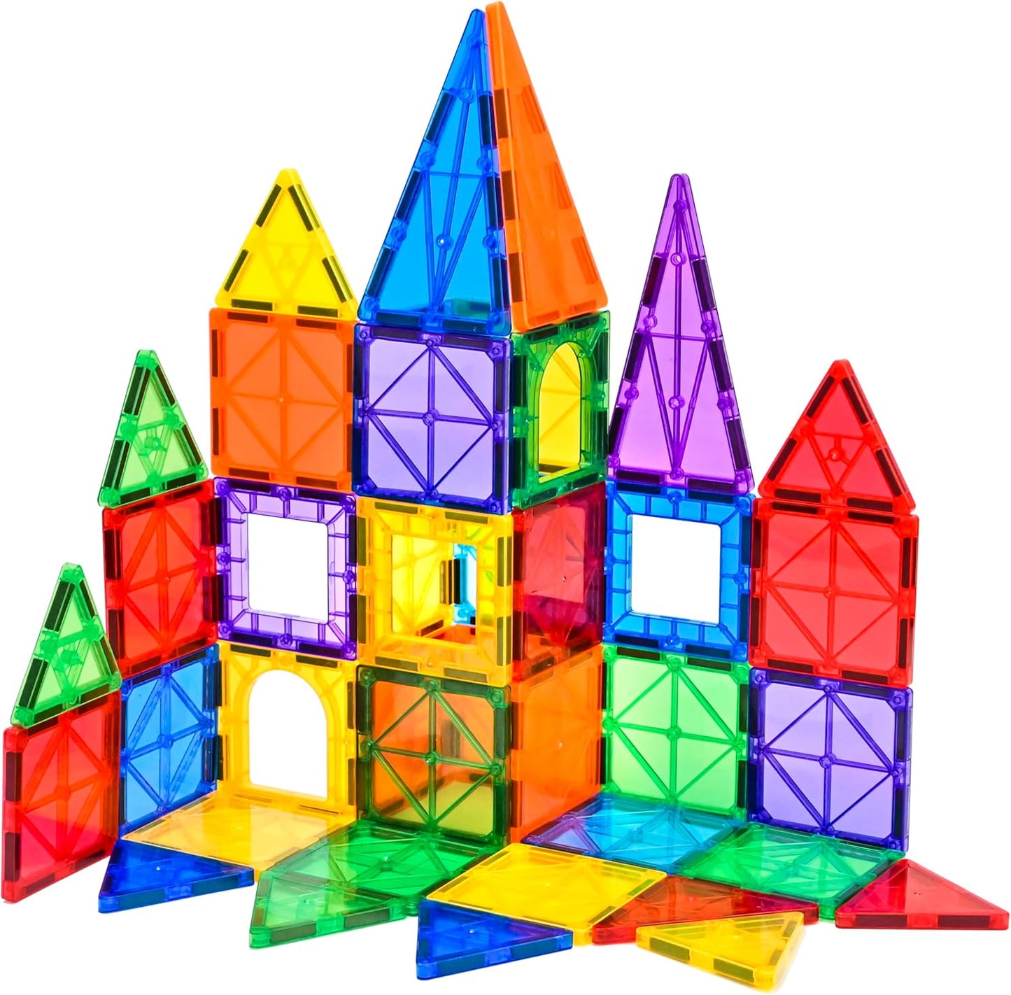 FNJO Magnetic Tiles, 100PCS Building Blocks, STEM Magnets Building Toy Set, Preschool Kindergarten Construction Stacking Toy, School Teacher Supplies, Classroom Must Haves