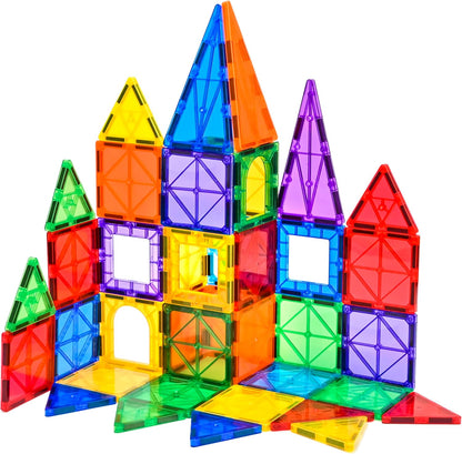 FNJO Magnetic Tiles, 100PCS Building Blocks, STEM Magnets Building Toy Set, Preschool Kindergarten Construction Stacking Toy, School Teacher Supplies, Classroom Must Haves