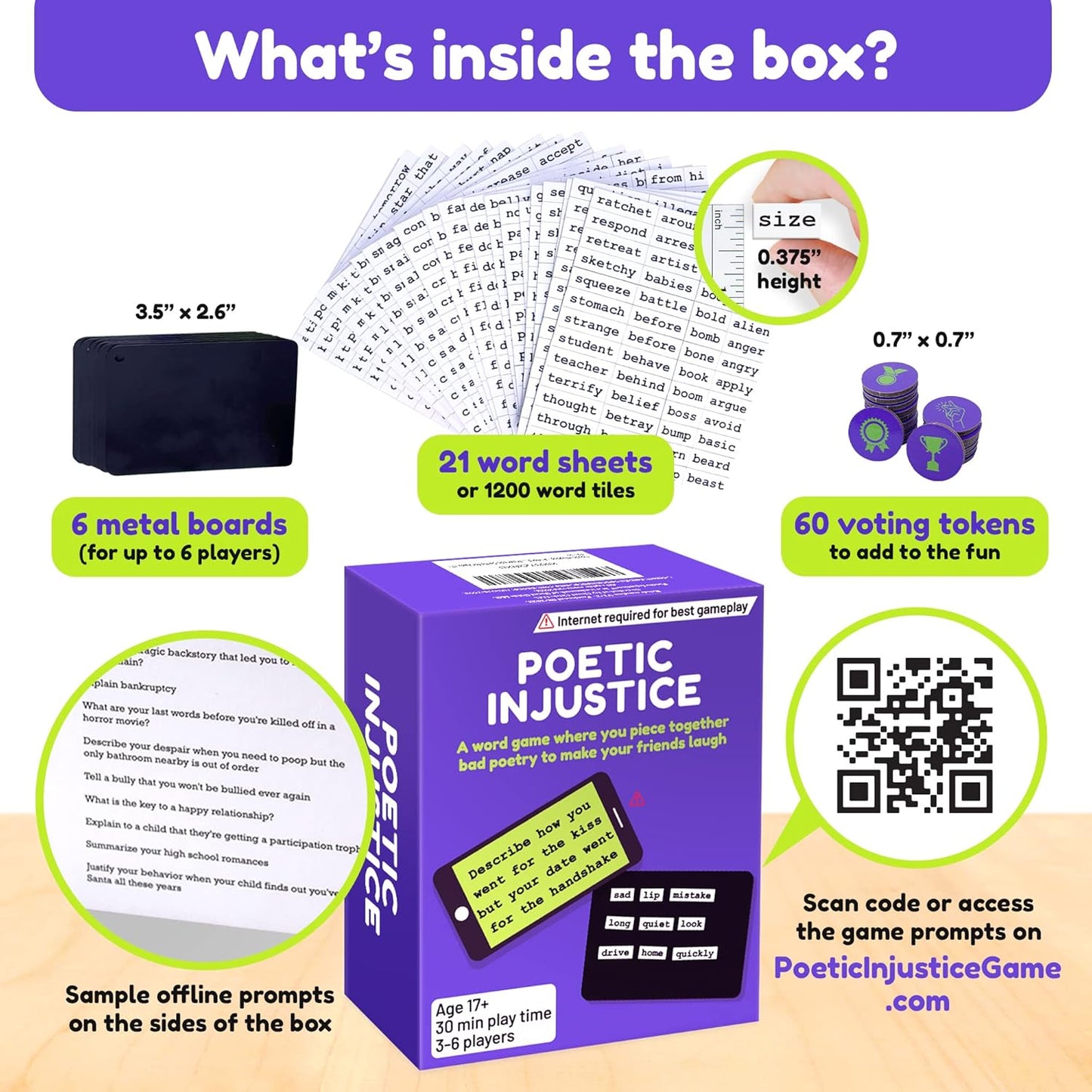 Poetic Injustice – A Magnetic Word Game Where You Make Bad Poetry for Laughs – Family Night Ideas & Fun Party Games for Ages 17+ – Spark Laughter and Create Hilarious Memories