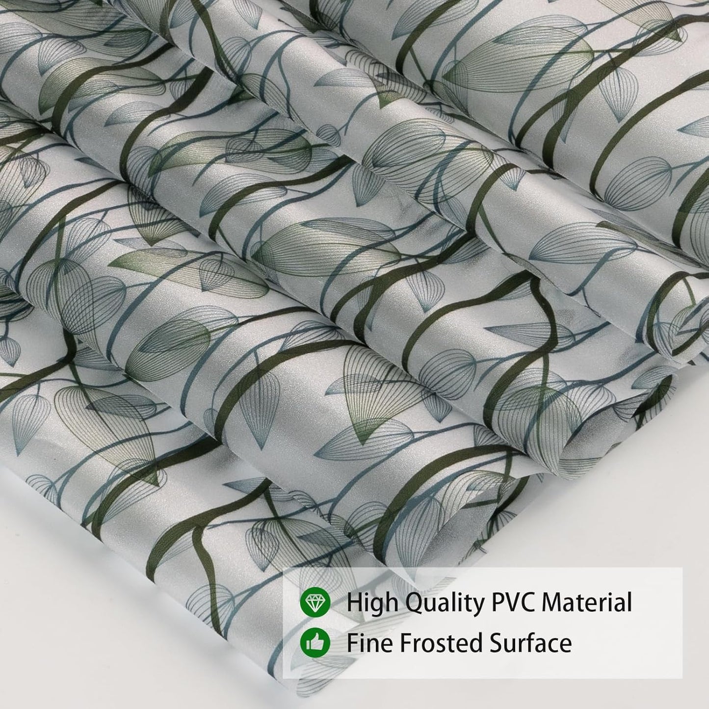 Leaf Pattern Window Tint with Installation Tools, Blackout Window Cover, Sun Blocking Window Tint for Home (Full Blackout Opaque, 17.7'' x 78.7'')
