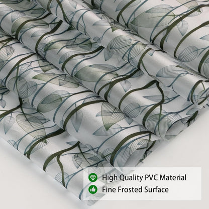 Leaf Pattern Window Tint with Installation Tools, Blackout Window Cover, Sun Blocking Window Tint for Home (Full Blackout Opaque, 17.7'' x 78.7'')