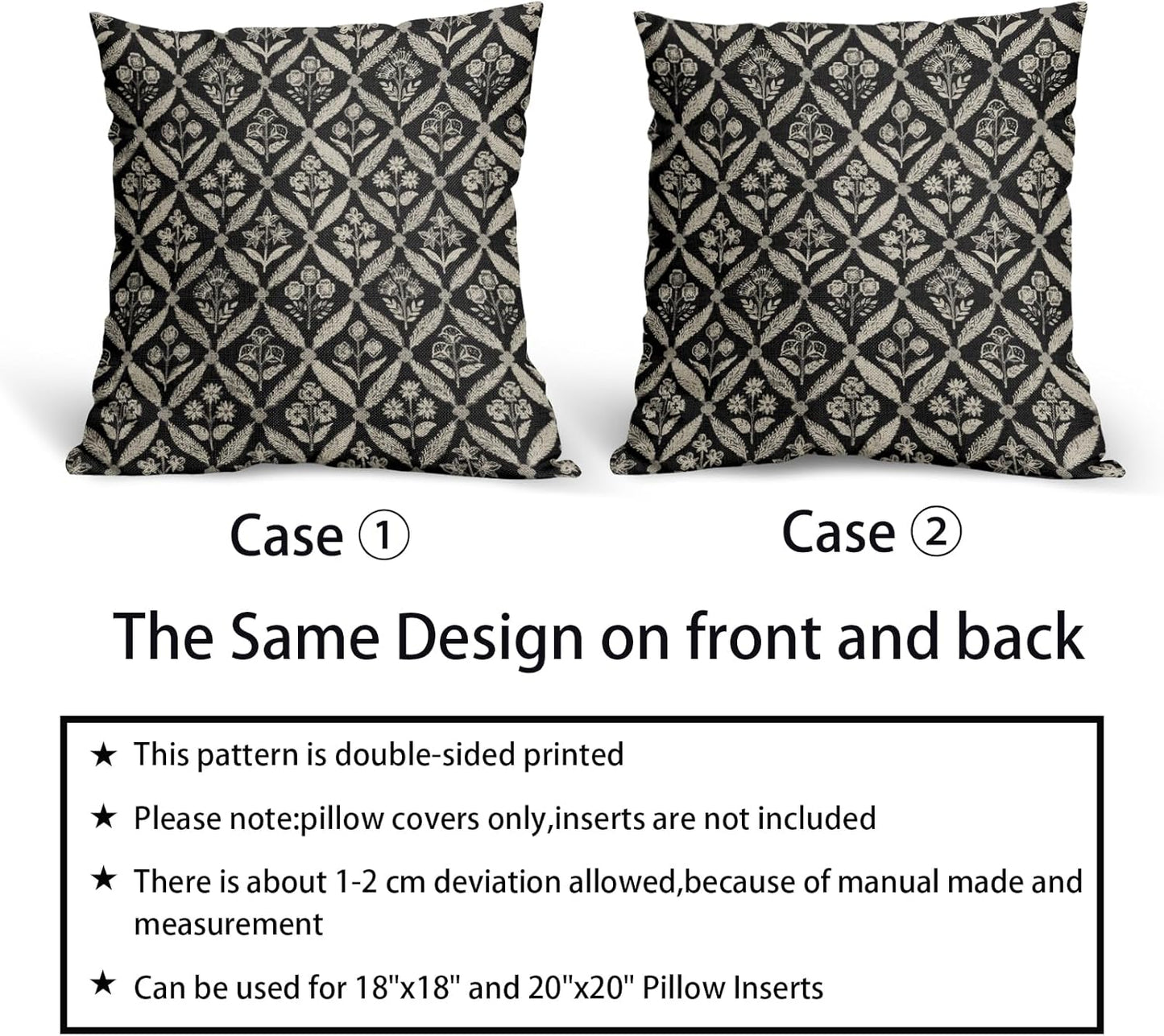 Blue Green Floral Block Print Pillow Covers 12X20 Set of 2, Flower Pattern Spring Summer Print Decorative Throw Pillow Covers Outdoor Farmhouse Seasonal Cushion Case Couch Sofa Bed Decor