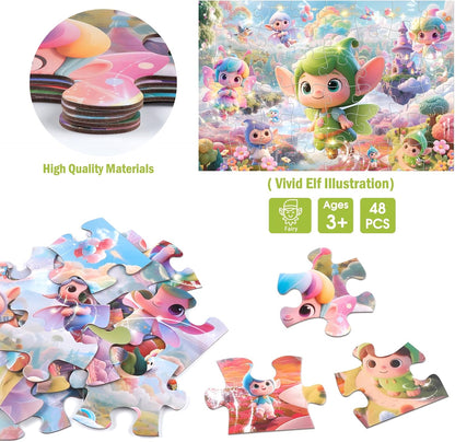 Jumbo Floor Puzzle for Kids,48 Piece Unicorn Large Jigsaw Puzzles,Puzzle for Toddler Ages 3-5,Fun Educational Preschool Learning Toy Easter Gift for Boys & Girls Ages 4-8
