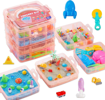 Dino & Ocean Sensory Bin, Dino & Ocean Sensory Toys with Play Sand for Toddlers Boys and Girls,Kids Toys Gift Sand Box for Age 3 4 5 6 7 8