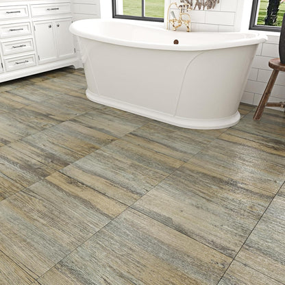 Wallercity White Marble Peel and Stick Vinyl Floor Tiles 6-Pack 12x12 Inches Self Adhesive Waterproof Flooring Planks for Bathroom Kitchen Bedrooms Stick on Floor Tiles Laminate Sheets Vinyl Flooring