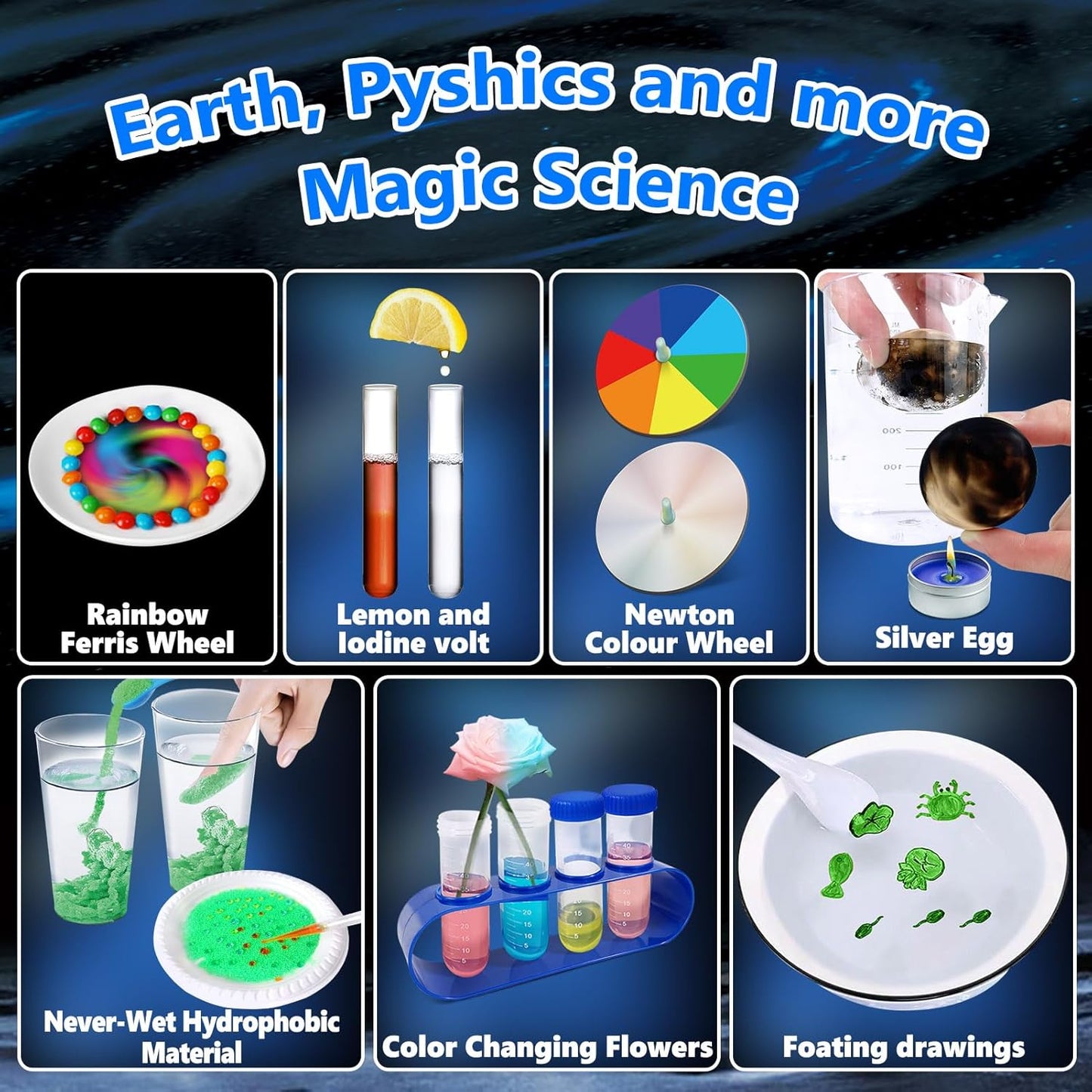 UNGLINGA 150 Experiments Science Kits for Kids Boys Girls, S.T.E.M Kit Toys Gifts Ideas Birthday Christmas, Chemistry Break Geodes, Volcano, Physics Educational Activities Project