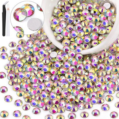 5000PCS SS6/2mm Glass Crystal Rhinestones (Clear), Bedazzling Flatback Rhinestones for Crafting DIY Crafts Nail Art Makeup Decoration, Gems Diamond Charms for Tumbler Shoes Clothing Mug