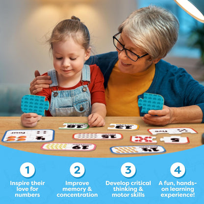 Number Puzzle Kindergarten Math Games - Number Matching Puzzle - 20 Sets Learning Numbers Puzzles - Counting Toys for Toddlers Kids Ages 3-5 - Educational Toys Preschool Learning Activities