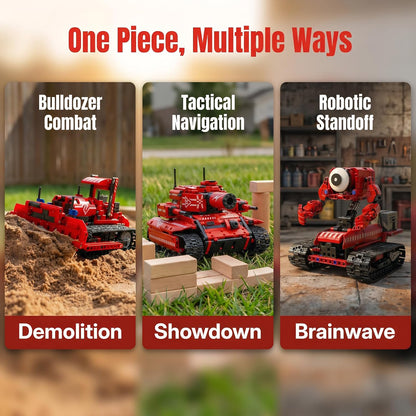 STEM Toys Robot Kit, App & Remote Control Excavator for Boys, Robotics for Kids Ages 12-16, Educational RC Bulldozer Toy, STEM Kits for Kids Age 12-14, Construction Robot Gift