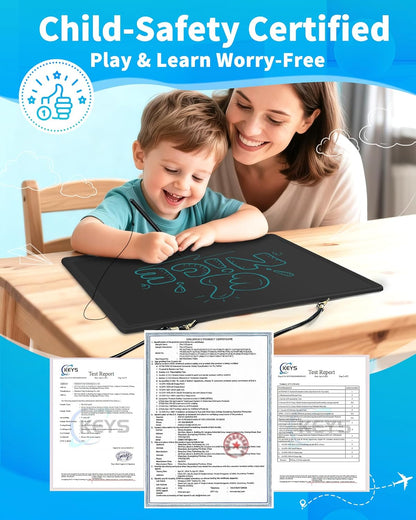 Magnetic LCD Writing Tablet for Fridge, 13 Inch Writing Tablet for Kids, Toddler Drawing Pad, Learning Toys for Boys Girls Ages 3.4.5.6.7.8, Writing Board for to-Do Lists and Family Messages (Blue)