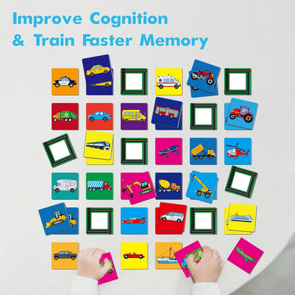 Hebayy 72 PCS Memory Matching Game, Real Animal Matching Cards for Toddlers 36 Pairs Memory Cards for Preschool 4 5 6 Years Old