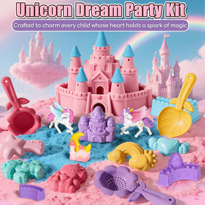 Lehoo Castle Sensory Table with Sensory Sand, Indoor Sensory Bin with Lid & 2.6lbs Play Sand, Construction Kit with 6 Alloy Trucks & Castle Molds, Sensory Toys for Toddler Boys and Girls
