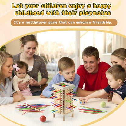 Montessori Game Wooden Board Game, Multiplayer for Kids 4-8, Math Educational, Fine Motor Skill Toy for Girls Boys, Classic Fun Games for Age 3 4 5 6 7 8 Girls Boys Gifts (Storable)