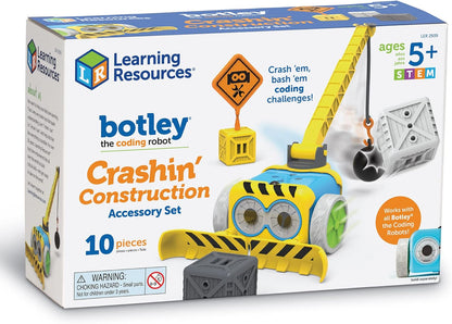 Learning Resources Botley Crashin' Construction Challenge Accessory Set (Botley Not Included) - 10 Pieces, Ages 5+ Coding for Kids, Kids Coding, STEM Toy
