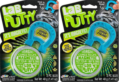 JA-RU Lab Putty Magnetic Slime with Magnet & Tin Container (1 Unit) Squishy Fidget Toy Magnetic Putty for Kids. Non Sticky Slime. Anger Management Toys. Sensory Party Favors. 9575-1B