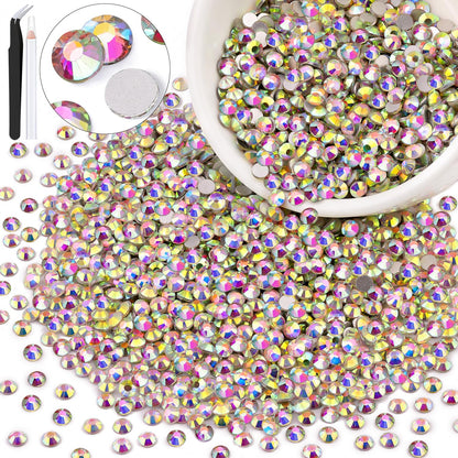 5000PCS SS6/2mm Glass Crystal Rhinestones (Clear), Bedazzling Flatback Rhinestones for Crafting DIY Crafts Nail Art Makeup Decoration, Gems Diamond Charms for Tumbler Shoes Clothing Mug
