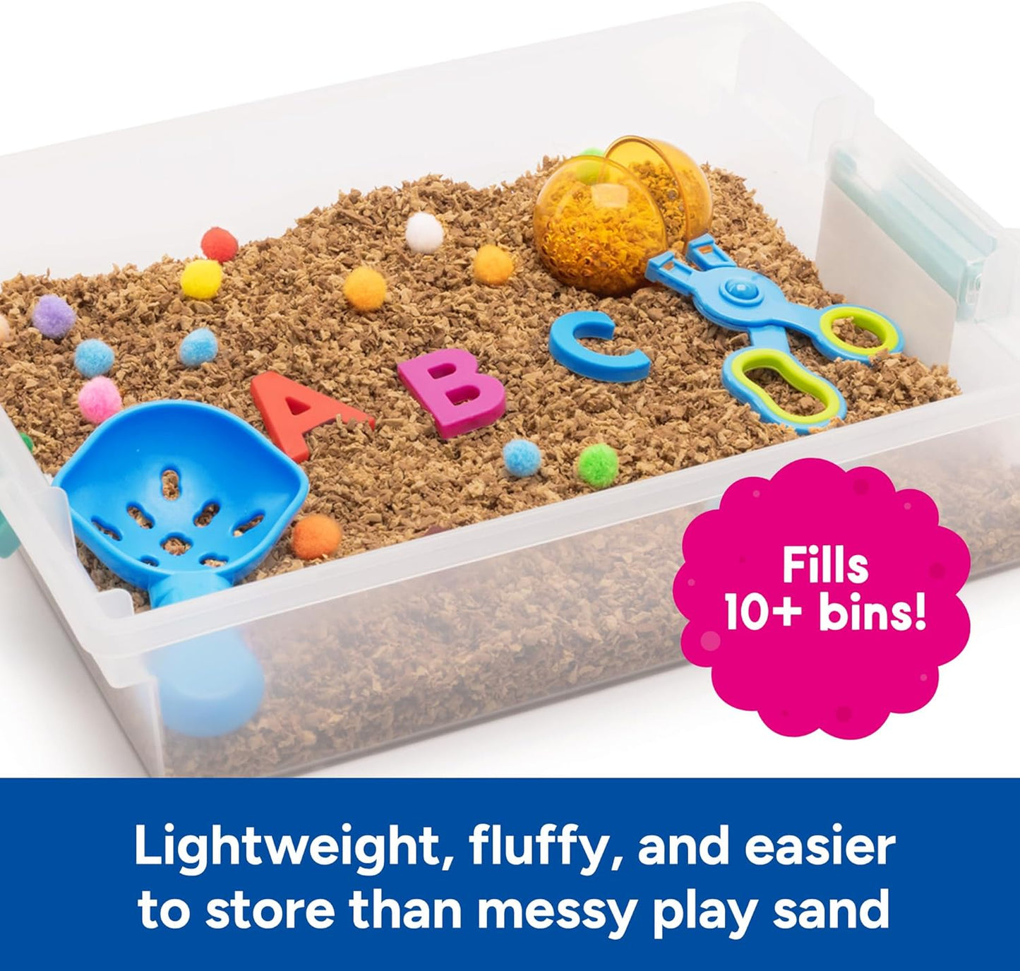 Educational Insights Pluffle(R) Sand 2-Pack - Sensory Bin Foam Set, No Mess Alternative to Sand Toys & Slime for Toddlers at Home or in the Classroom, Fun Sensory Table Filler, Gift for Kids Ages 3+