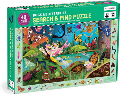 Mudpuppy Rainforest — 64 Piece Search & Find Puzzle Jigsaw Puzzle Featuring Diverse and Exotic Rainforest Animals and Over 40 Hidden Images to Find for Ages 4+