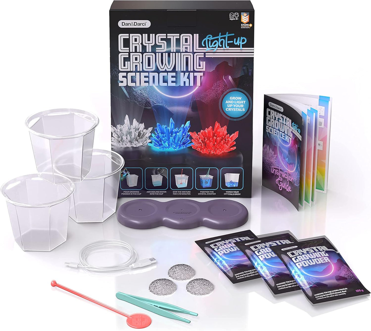 Crystal Growing Kit for Kids - Science Experiments for Boys and Girls Ages 6-12 Year Old Girl Gifts - Boy Toys STEM Crafts Activities, DIY Projects - Gift for Kids Age 6 7 8 9 10 11 12