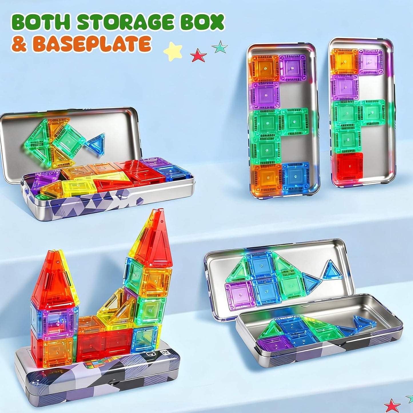 Magnetic Tiles, 70pcs Building Blocks with Storage Case, Toddler Toys Magnetic Blocks, Toys for Ages 3-5 4-8 Boys Girls,for Preschool Learning Birthday