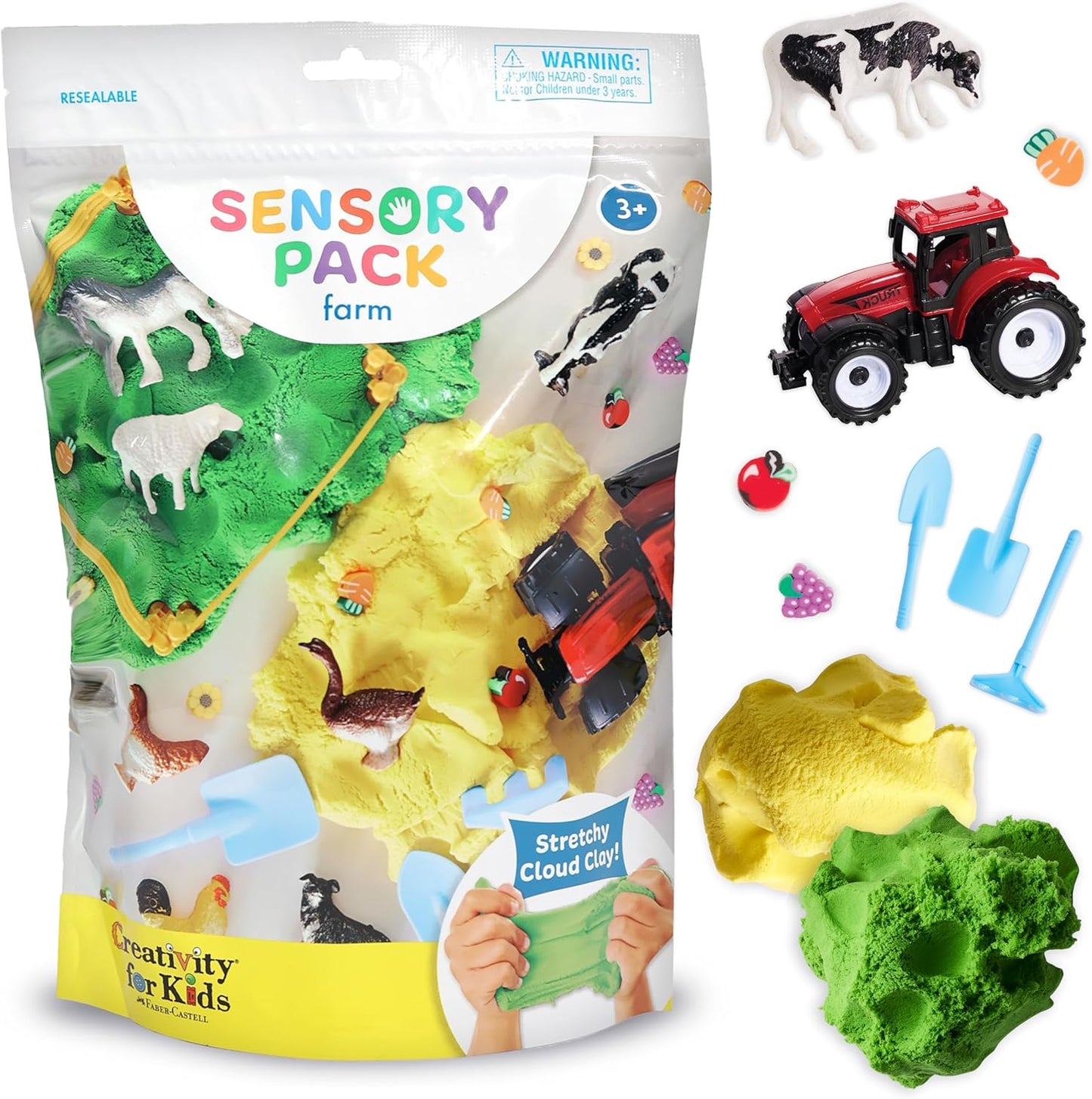 Creativity for Kids Sensory Pack: Farm, Sensory Toys for Toddlers, Pretend Play Farm Animals for Kids, Toddler Travel Toys & Spring Crafts (Ages 3+)