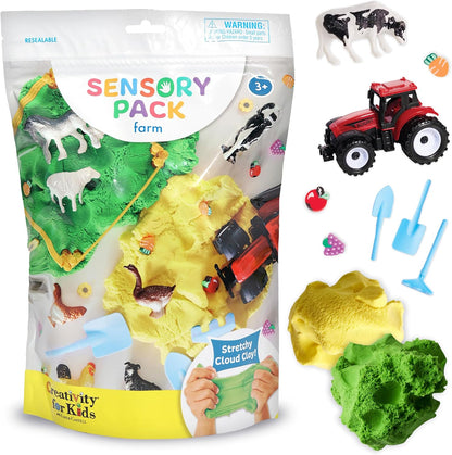 Creativity for Kids Sensory Pack: Farm, Sensory Toys for Toddlers, Pretend Play Farm Animals for Kids, Toddler Travel Toys & Spring Crafts (Ages 3+)
