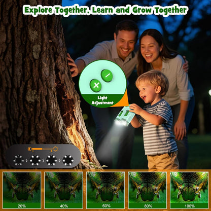 1000X Handheld Microscope for Kids : 4K 2.0" Screen Rechargeable Telescope and Camera Combo with 6 Slides, Perfect for Indoor Outdoor Exploration, Portable Edu for Age 3-12 Children