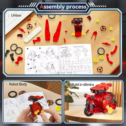 Jiakora 12-in-1 STEM Robot Kit Toys for Kids 8-12 12-16, DIY Robot Building Educational STEM Science Kits for Kids Age 8-12 12-16, 8 9 10 11 12 13 14 15 16 Year Old Boy Birthday Gifts